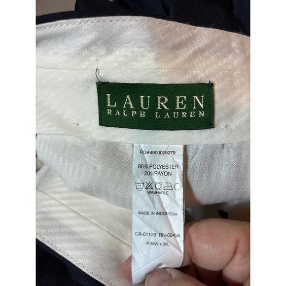 Men's Lauren Ralph‎ Lauren Dress Pants Navy - pleated 36x30 - Picture 3 of 4